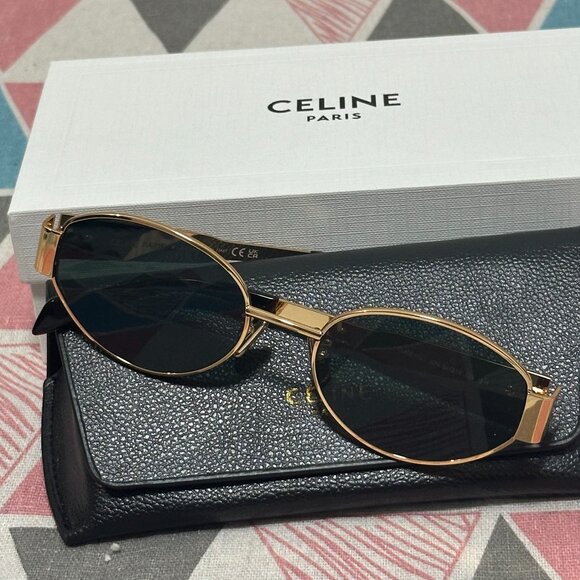 Celine Gold and Black Sunglasses - Picture 1 of 6